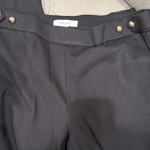 Black Trousers with Gold Button Accents